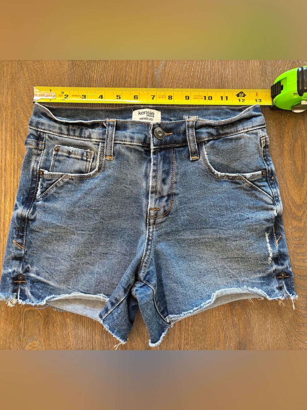 Kensie Medium Blue Distressed Denim Shorts